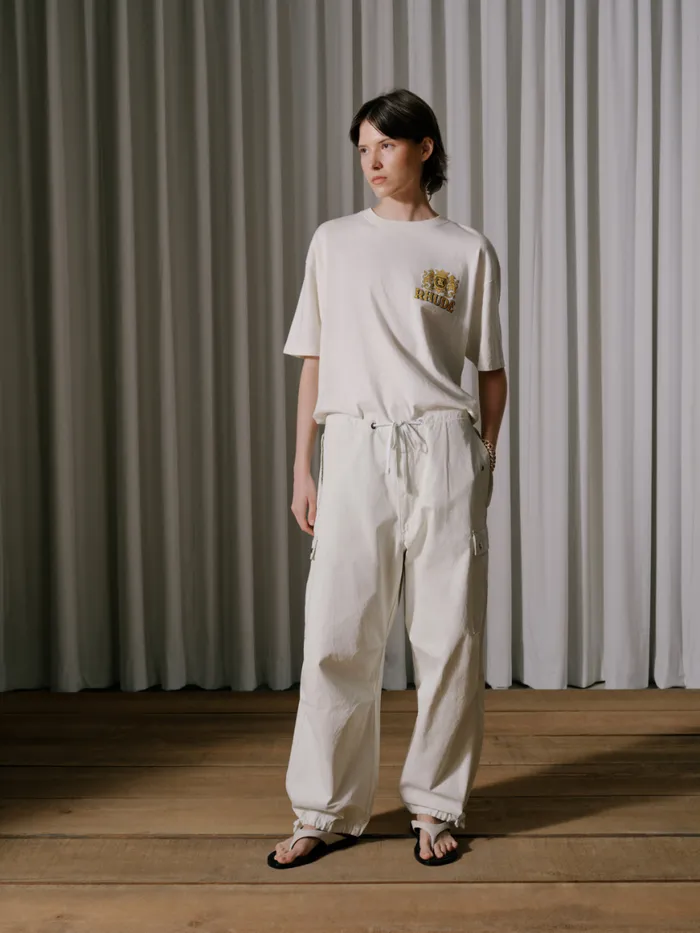 Women Rhude Bottoms WASHED PARACHUTE PANT Off White
