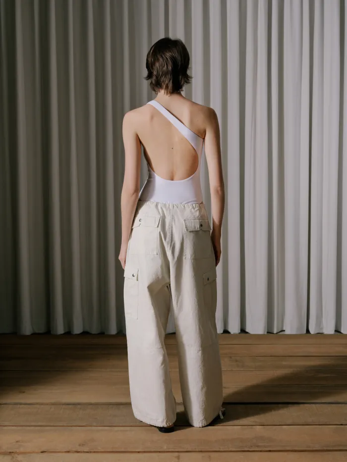 Women Rhude Bottoms WASHED PARACHUTE PANT Off White