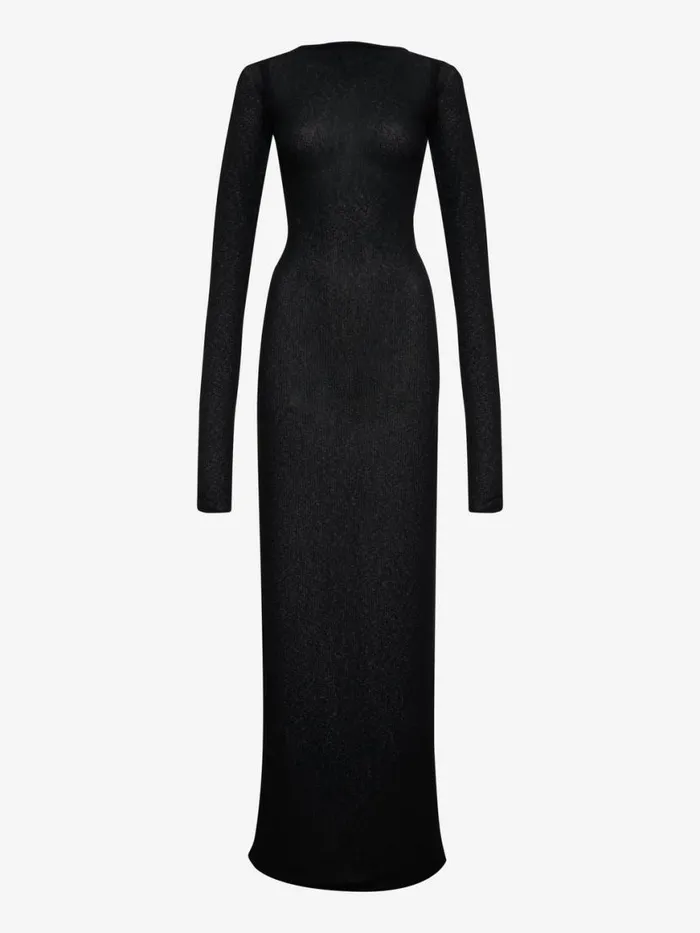 Women Rhude Dresses SHEER KNIT JERSEY DRESS Black