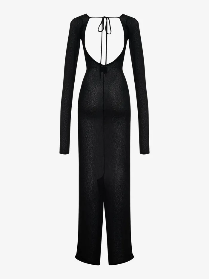 Women Rhude Dresses SHEER KNIT JERSEY DRESS Black