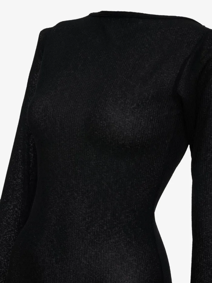 Women Rhude Dresses SHEER KNIT JERSEY DRESS Black