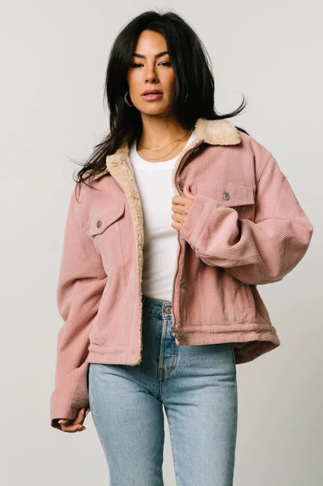 Women Ridley Corduroy Jacket Pink Baltic Born Outerwear