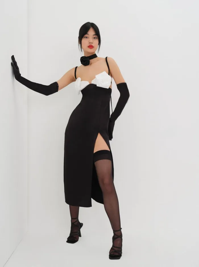 Women Rita Midi Dress Black For Love and Lemons Dresses