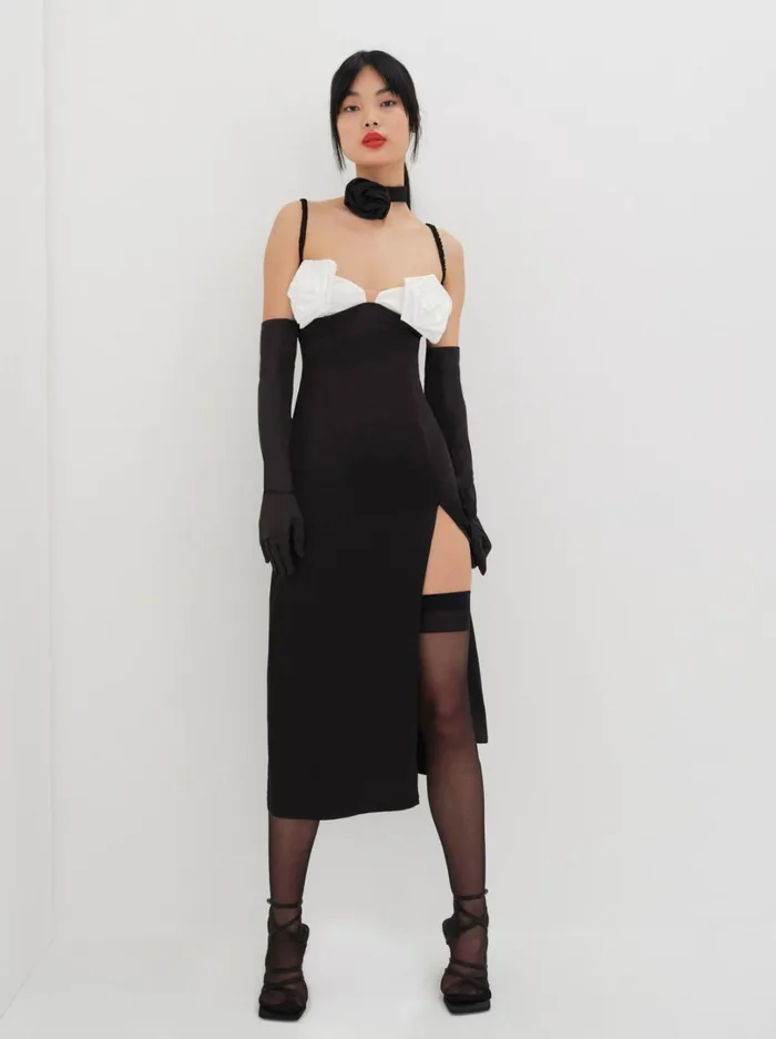 Women Rita Midi Dress Black For Love and Lemons Dresses