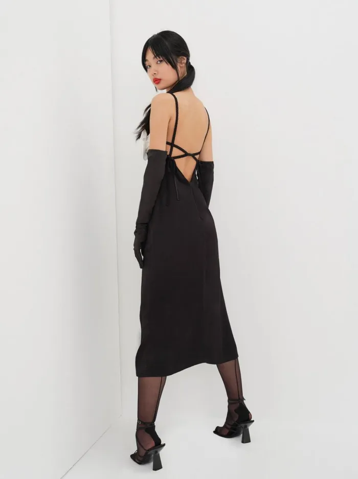 Women Rita Midi Dress Black For Love and Lemons Dresses
