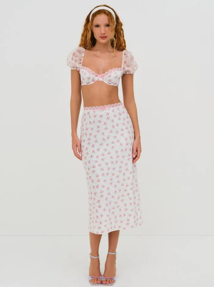 Women Robin Bra Top White For Love and Lemons Lingerie