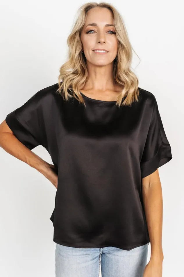 Women Rory Satin Top Black Baltic Born Blouses and Shirts Women Rory Satin Top Black Baltic Born Blouses and Shirts