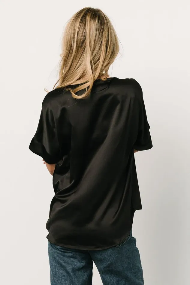 Women Rory Satin Top Black Baltic Born Blouses and Shirts Women Rory Satin Top Black Baltic Born Blouses and Shirts