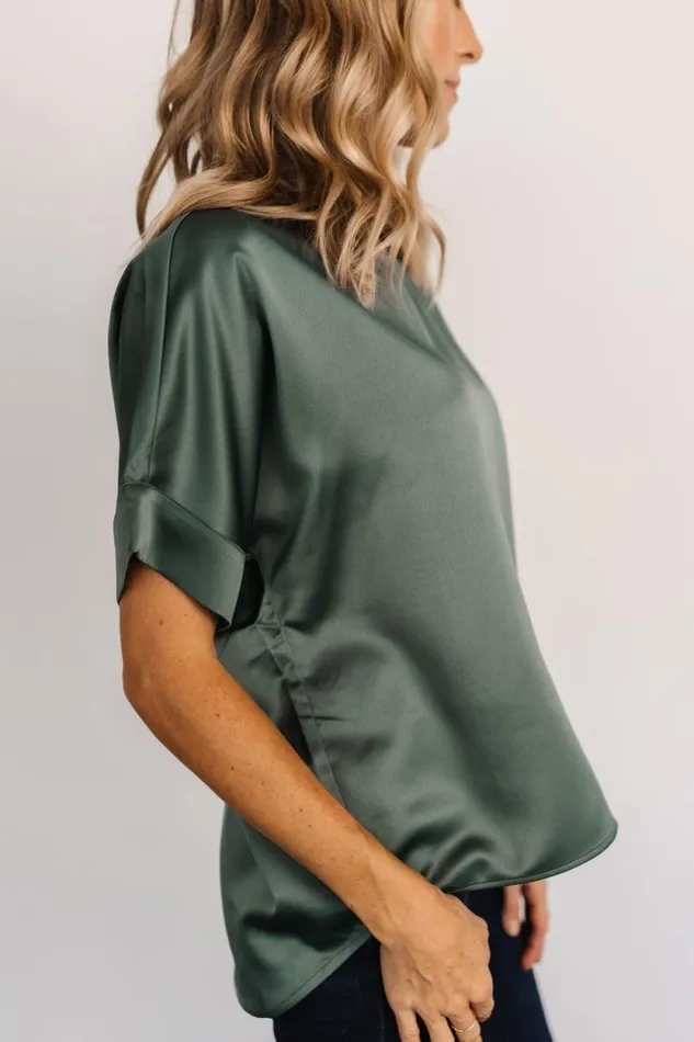Women Rory Satin Top Winter Green Baltic Born Blouses and Shirts Women Rory Satin Top Winter Green Baltic Born Blouses and Shirts