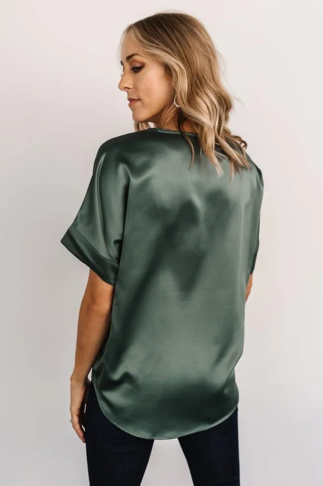 Women Rory Satin Top Winter Green Baltic Born Blouses and Shirts Women Rory Satin Top Winter Green Baltic Born Blouses and Shirts
