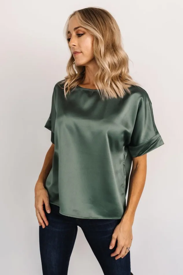 Women Rory Satin Top Winter Green Baltic Born Blouses and Shirts Women Rory Satin Top Winter Green Baltic Born Blouses and Shirts
