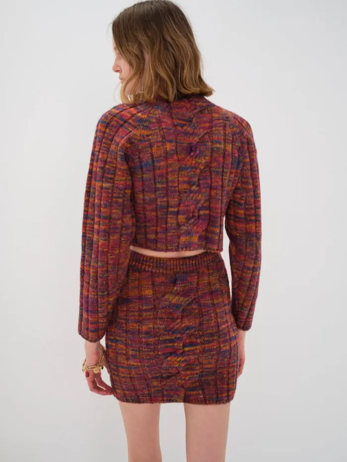 Women Ruby Mini Skirt Brown For Love and Lemons Knitwear