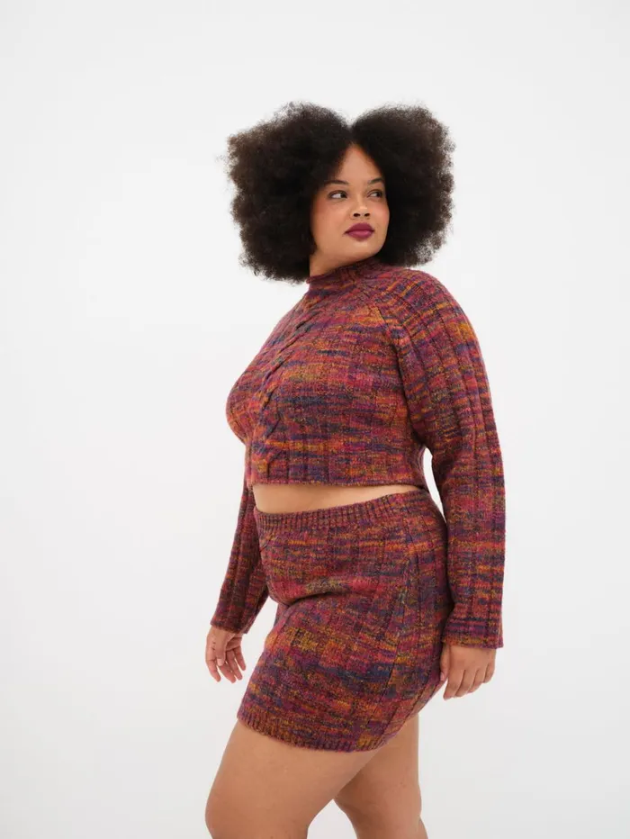 Women Ruby Mini Skirt Brown For Love and Lemons Knitwear