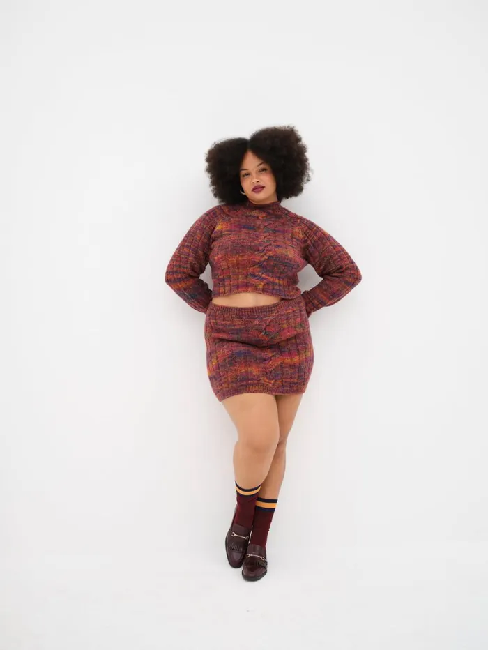 Women Ruby Mini Skirt Brown For Love and Lemons Knitwear