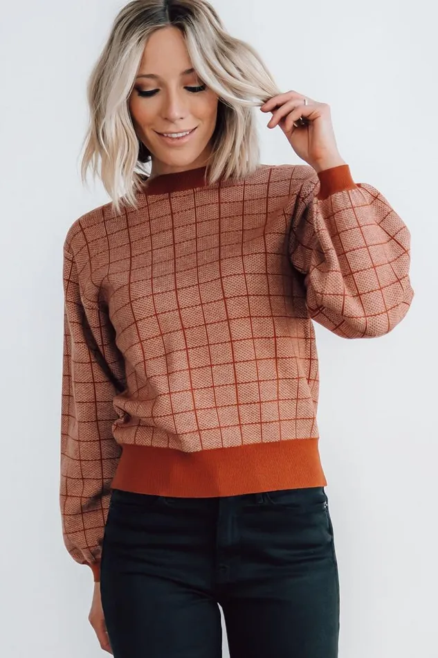 Women Ryland Bubble Sleeve Sweater Rust Baltic Born Sweaters