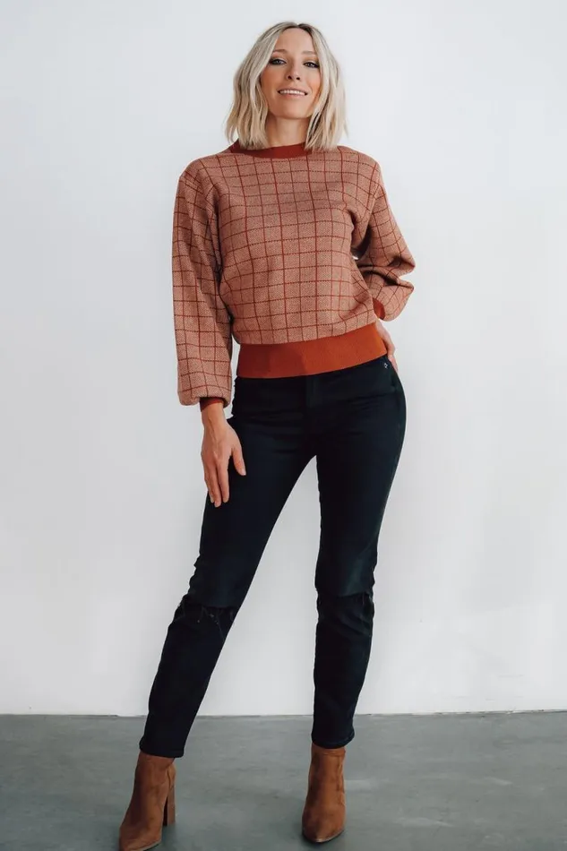 Women Ryland Bubble Sleeve Sweater Rust Baltic Born Sweaters