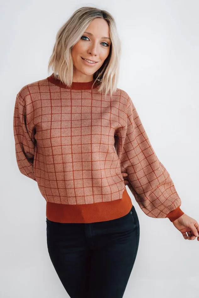 Women Ryland Bubble Sleeve Sweater Rust Baltic Born Sweaters