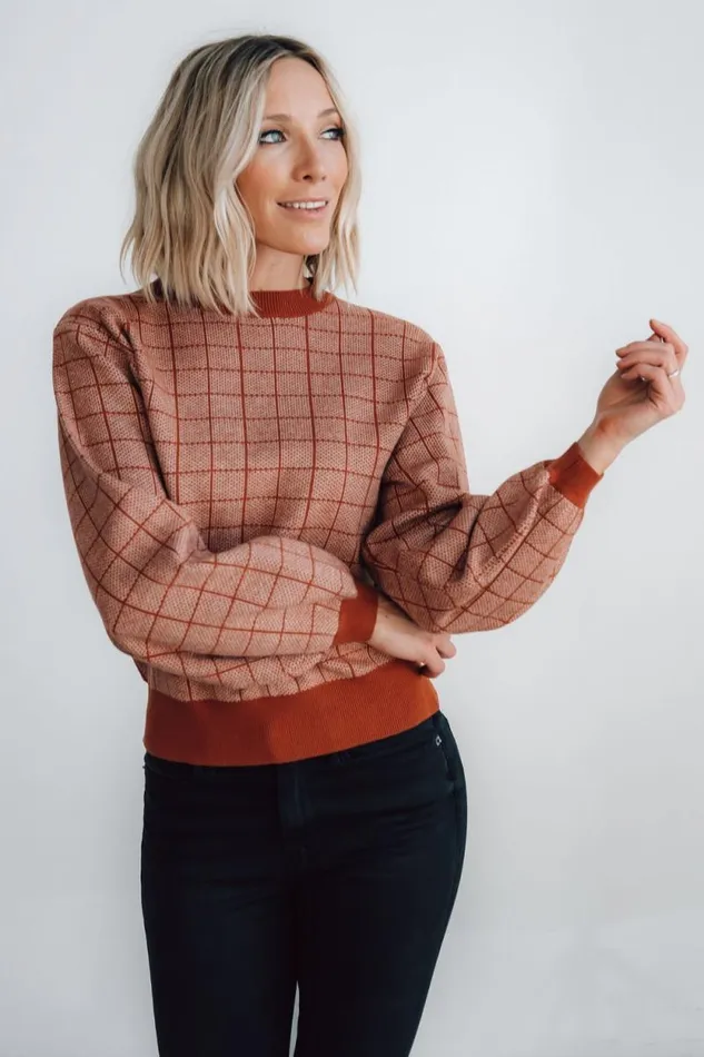 Women Ryland Bubble Sleeve Sweater Rust Baltic Born Sweaters