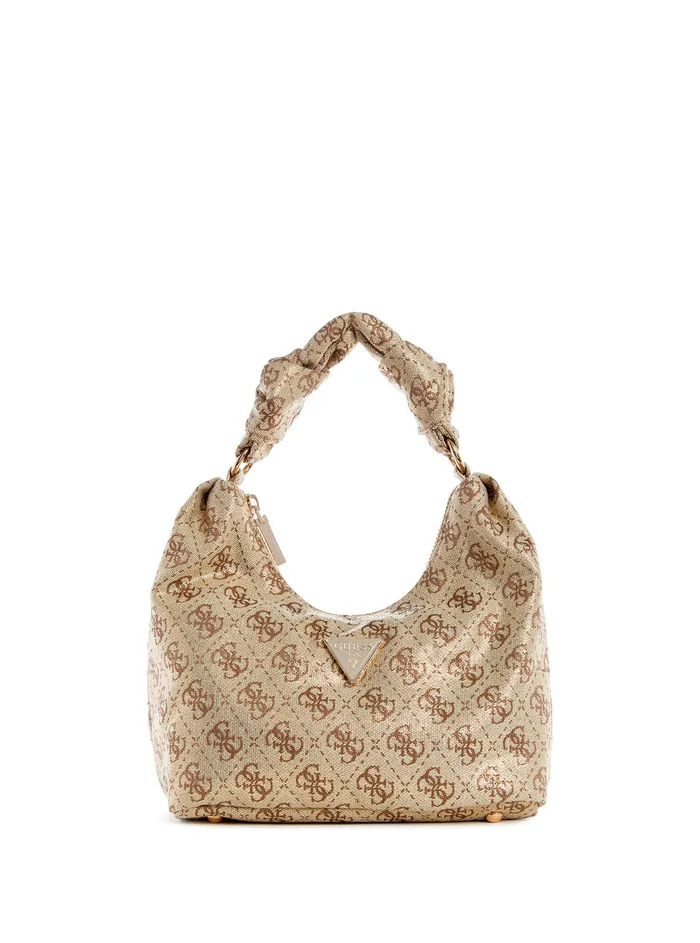 Women Satchel GUESS Gold Logo Velina Hobo Bag