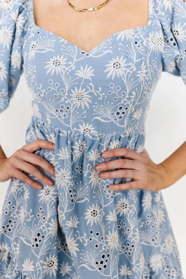 Women Serres Eyelet Mini Dress Blue Floral Baltic Born Short Dresses Women Serres Eyelet Mini Dress Blue Floral Baltic Born Short Dresses