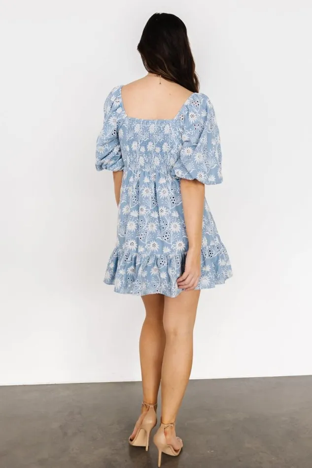 Women Serres Eyelet Mini Dress Blue Floral Baltic Born Short Dresses Women Serres Eyelet Mini Dress Blue Floral Baltic Born Short Dresses