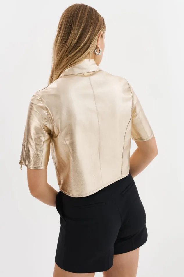 Women SEVANA Reversible Leather Jacket Bonegold LAMARQUE Leather Jackets Women SEVANA Reversible Leather Jacket Bonegold LAMARQUE Leather Jackets
