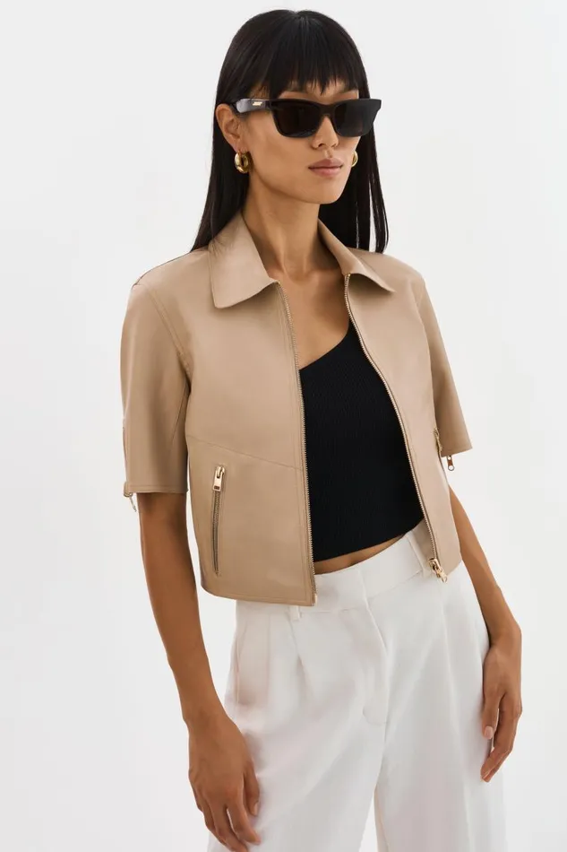 Women SEVANA Reversible Leather Jacket Wheatgold LAMARQUE Leather Jackets Women SEVANA Reversible Leather Jacket Wheatgold LAMARQUE Leather Jackets
