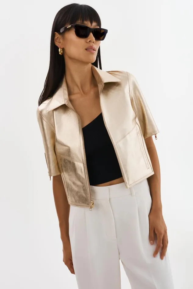 Women SEVANA Reversible Leather Jacket Wheatgold LAMARQUE Leather Jackets Women SEVANA Reversible Leather Jacket Wheatgold LAMARQUE Leather Jackets