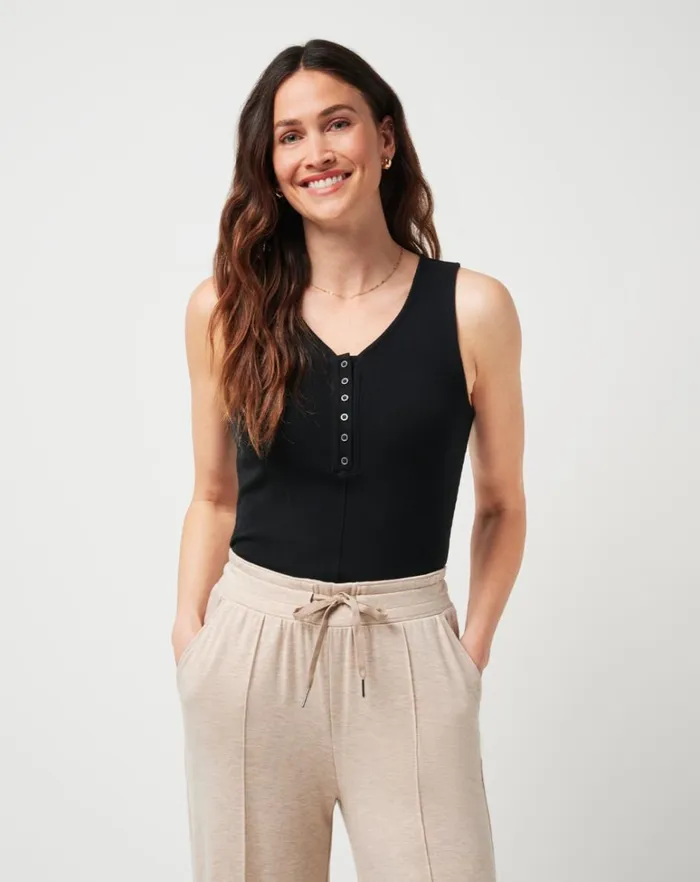 Women Shirts and Tops TravisMathew CLOUD RIB SUNSHINE TANK Black