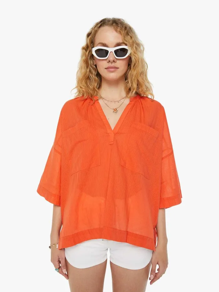 Women Shirts Mother Denim The DownTheMiddle Pop Over White natural