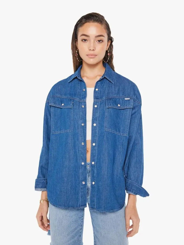 Women Shirts Mother Denim The Jam Beige overflow