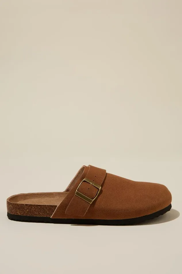 Women Shoes and Slippers Cotton On Rex Buckle Mule Sienna Brown Micro