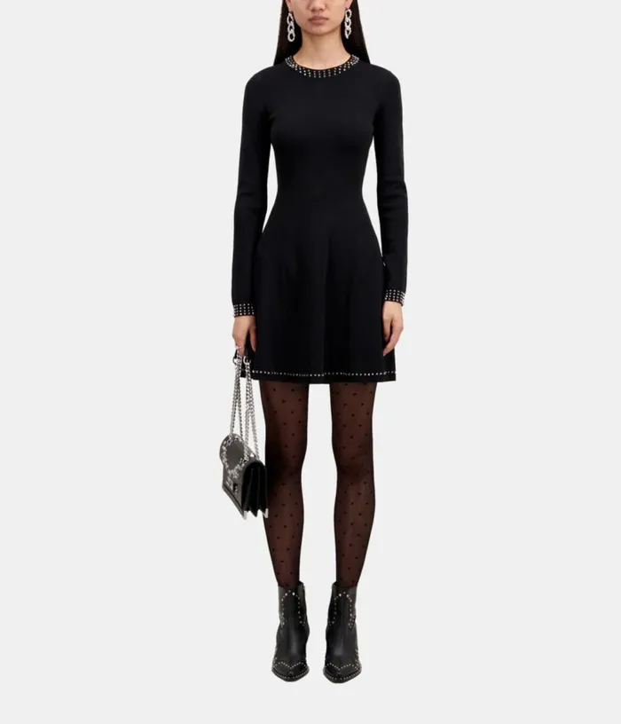 Women Short Black Dress With Spikes THE KOOPLES Dresses and Jumpsuits