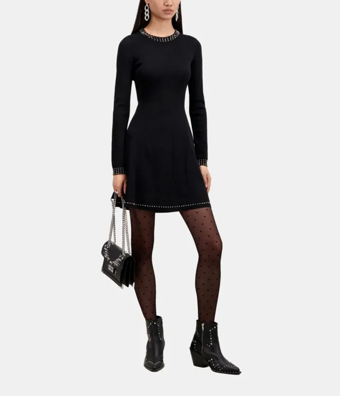 Women Short Black Dress With Spikes THE KOOPLES Dresses and Jumpsuits