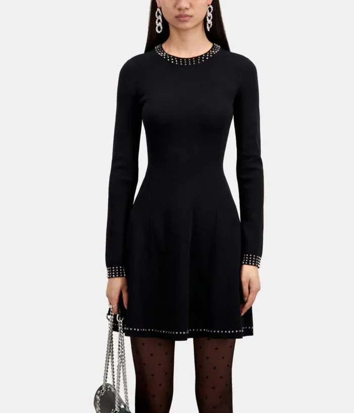 Women Short Black Dress With Spikes THE KOOPLES Dresses and Jumpsuits