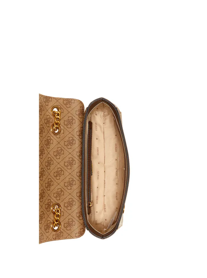 Women Shoulder Bag GUESS Brown Logo Nell Crossbody Bag Women Shoulder Bag GUESS Brown Logo Nell Crossbody Bag