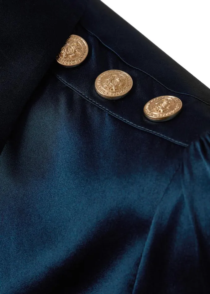 Women Silk VNeck Blouse Petrol Blue Holland Cooper Shirts and Blouses