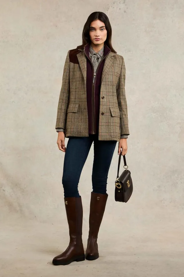 Women Single Breasted Field Blazer Bourbon Tweed Holland Cooper Tailoring
