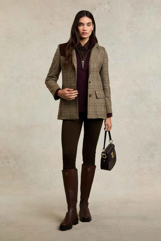 Women Single Breasted Field Blazer Bourbon Tweed Holland Cooper Tailoring