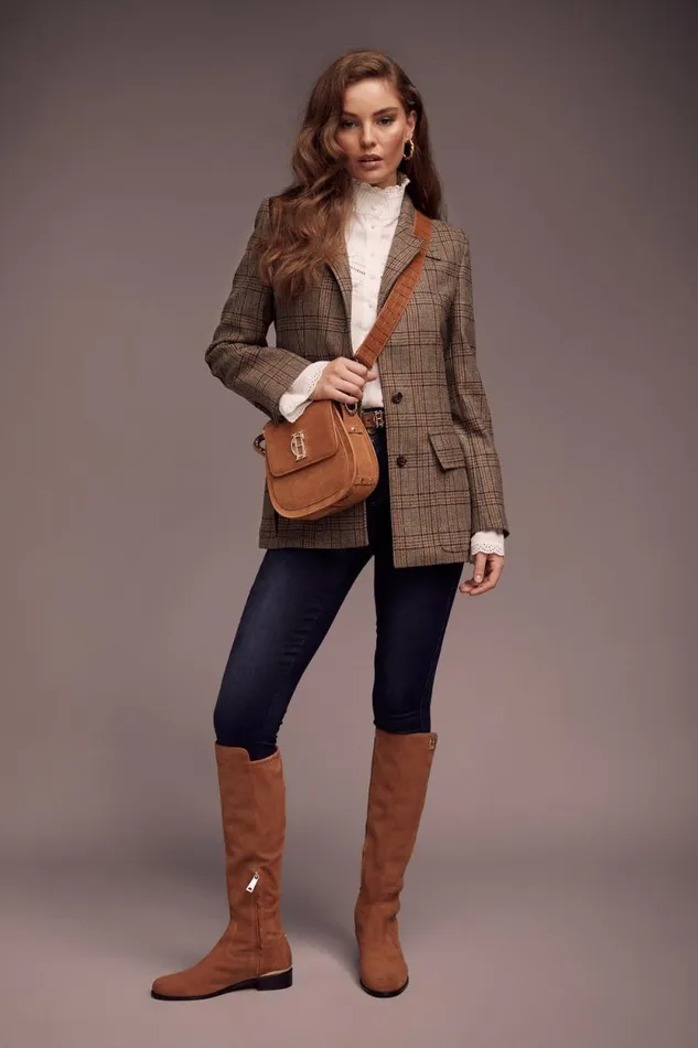 Women Single Breasted Field Blazer Bourbon Tweed Holland Cooper Tailoring