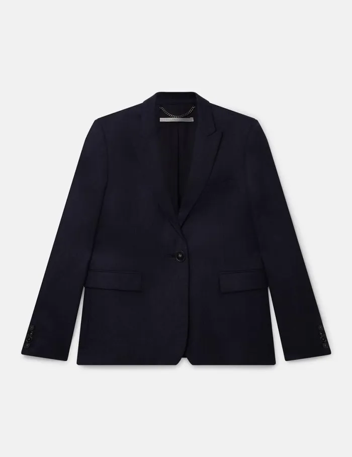 Women Single Breasted Wool Blazer Deep Navy Stella McCartney Tailoring