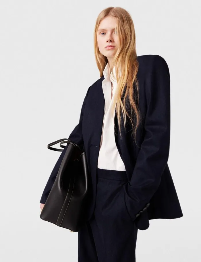 Women Single Breasted Wool Blazer Deep Navy Stella McCartney Tailoring Women Single Breasted Wool Blazer Deep Navy Stella McCartney Tailoring