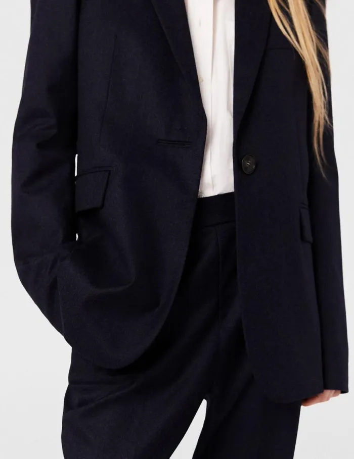 Women Single Breasted Wool Blazer Deep Navy Stella McCartney Tailoring Women Single Breasted Wool Blazer Deep Navy Stella McCartney Tailoring