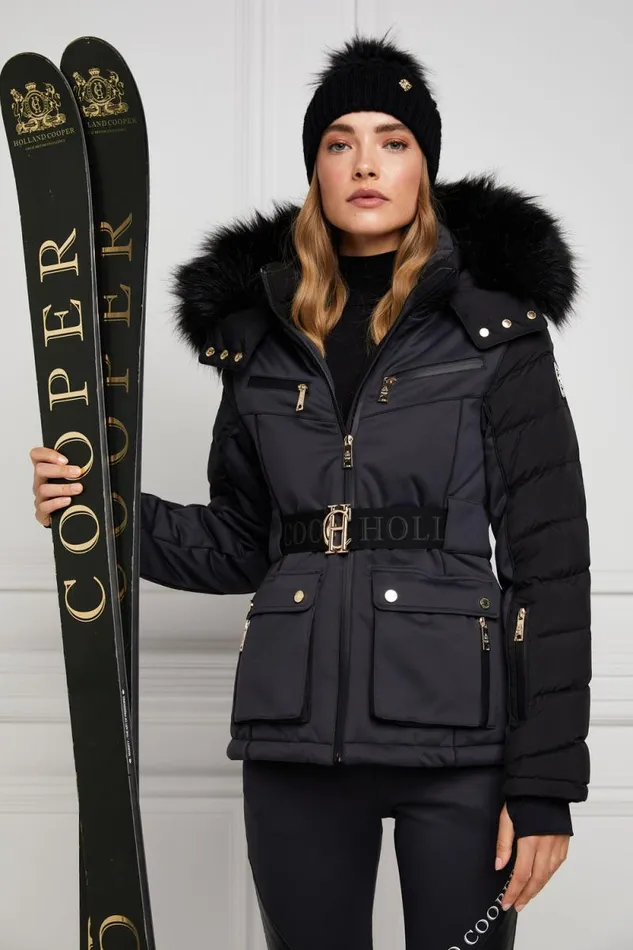 Women Ski Jacket Black Holland Cooper Ski Jackets