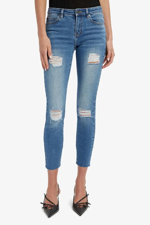 Women Skinny Jean Bardot Kate Trashed Hipster Jeans In Dark Vintage Dark Vintage