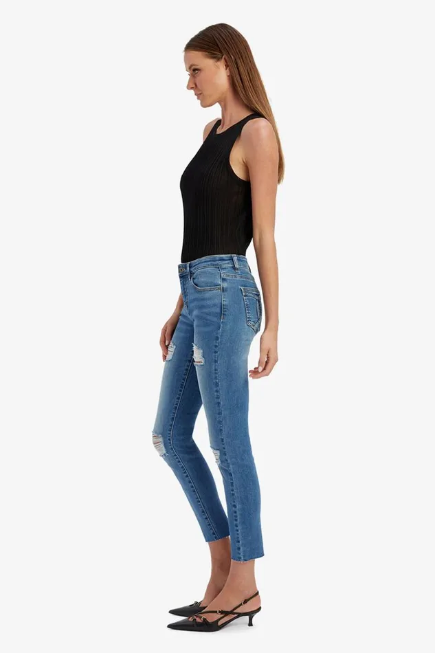 Women Skinny Jean Bardot Kate Trashed Hipster Jeans In Dark Vintage Dark Vintage