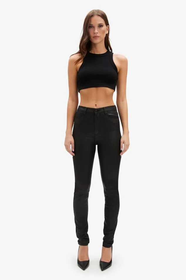 Women Skinny Jean Bardot Khloe Hi Tall Coated Jeans In Black Black Women Skinny Jean Bardot Khloe Hi Tall Coated Jeans In Black Black