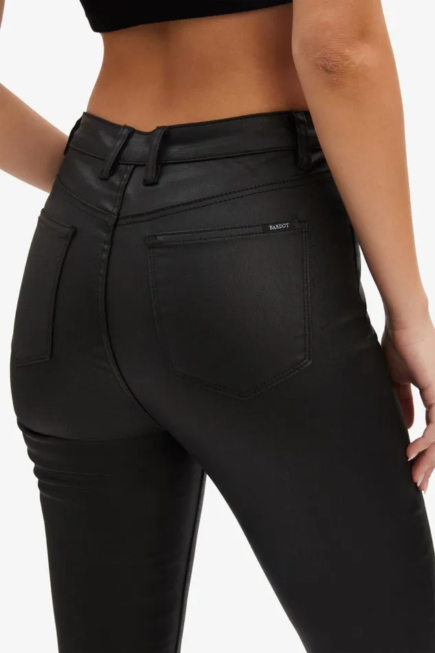 Women Skinny Jean Bardot Khloe Hi Tall Coated Jeans In Black Black Women Skinny Jean Bardot Khloe Hi Tall Coated Jeans In Black Black