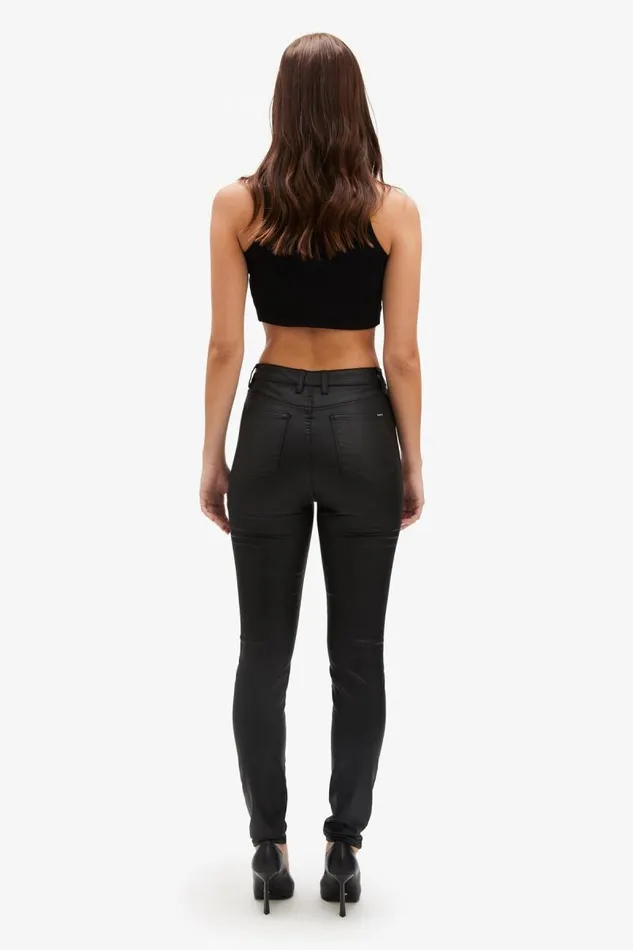 Women Skinny Jean Bardot Khloe Hi Tall Coated Jeans In Black Black Women Skinny Jean Bardot Khloe Hi Tall Coated Jeans In Black Black
