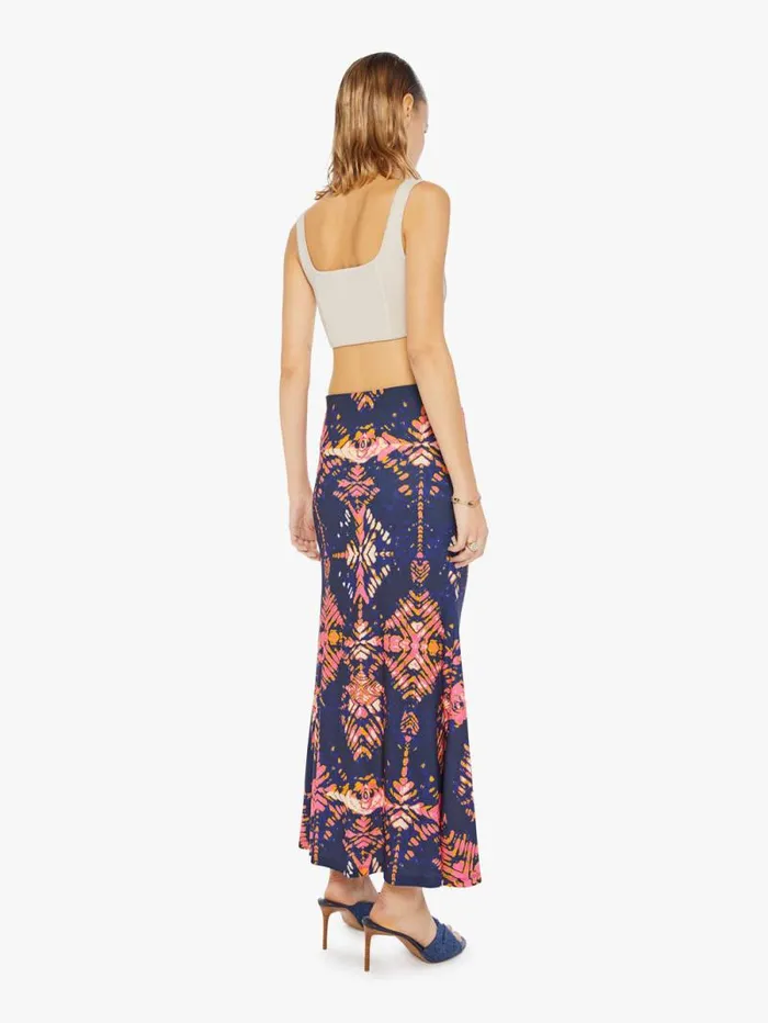 Women Skirts and Dresses Mother Denim Liv Midi Skirt Navy Shibori
